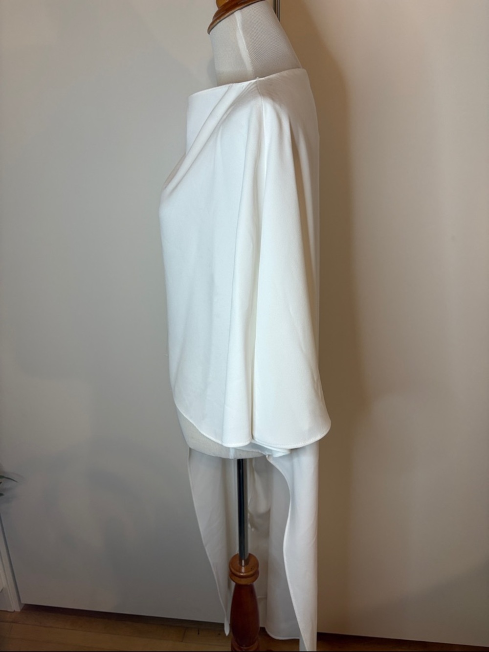 NWT Zara White Draped High-Low Tunic Caftan - Picture 2 of 7